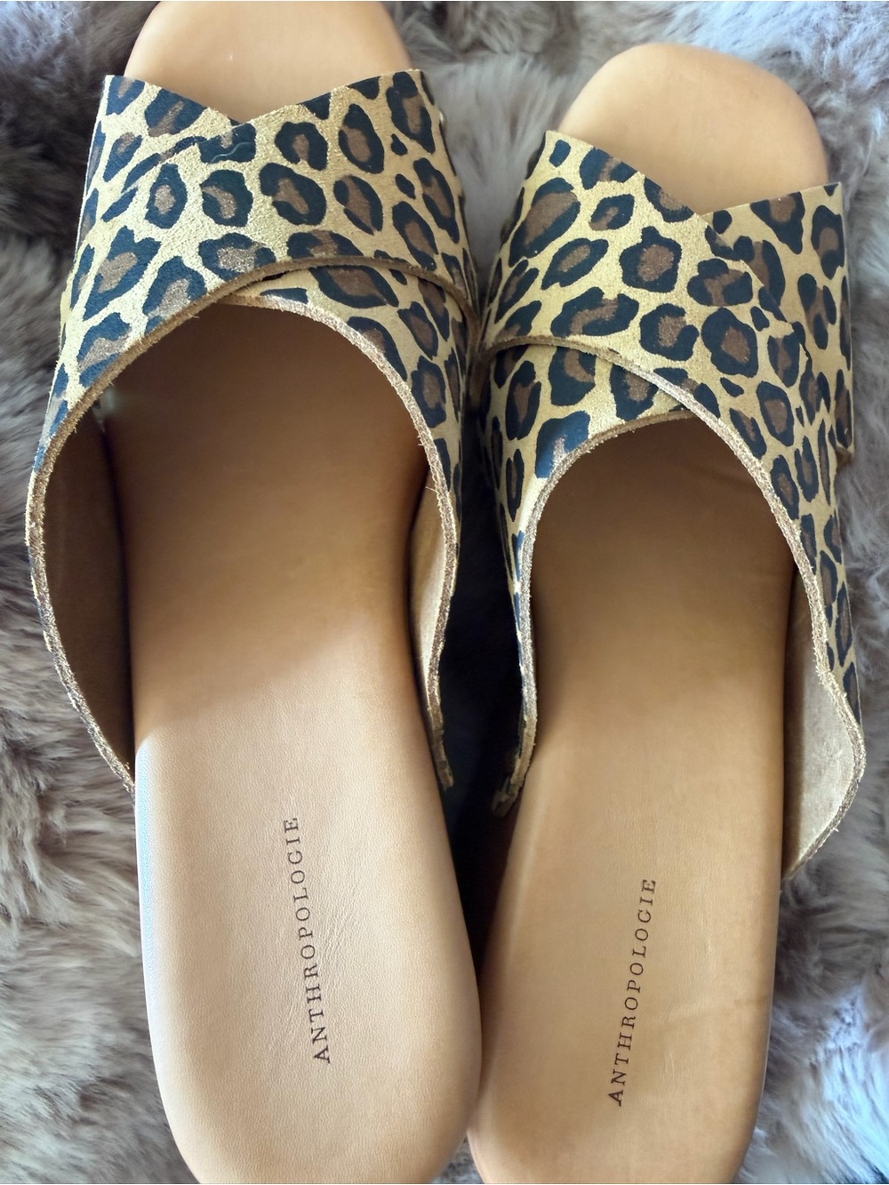 Anthropologie Leopard Print Wood Platform Wedge Sandals - Picture 3 of 7